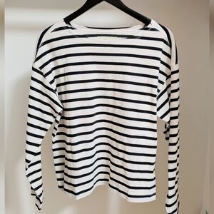 Striped Black and White Women's Top